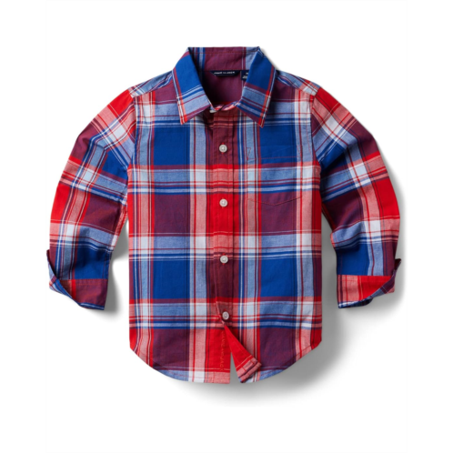 Janie and Jack Madras Roll-Up Button-Up Shirts (Toddler/Little Kids/Big Kids)