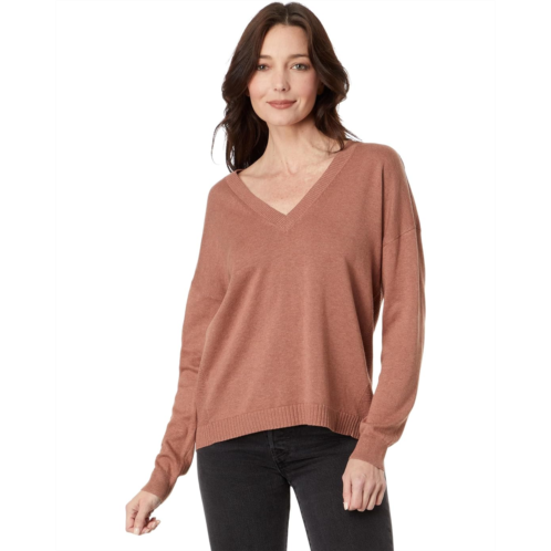 Womens Lilla P Wrapped Seam V-Neck Sweater