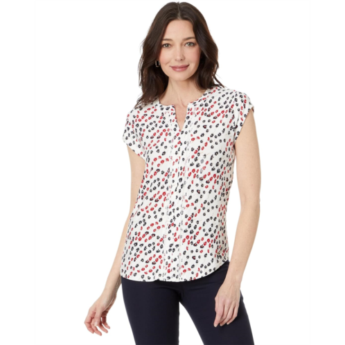 Womens Tommy Hilfiger Ditsy Floral Split Neck Blouse