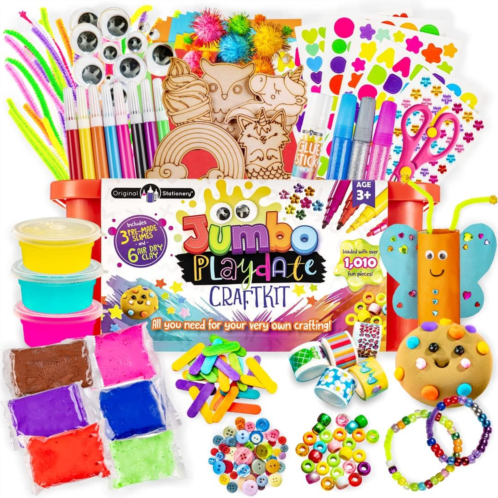 Original Stationery Jumbo Playdate Craft Kit, Over 1000 Fun Arts & Crafts Supplies to Make Slime Art & Kids Crafts, Ultimate Craft Set for Crafty Kids