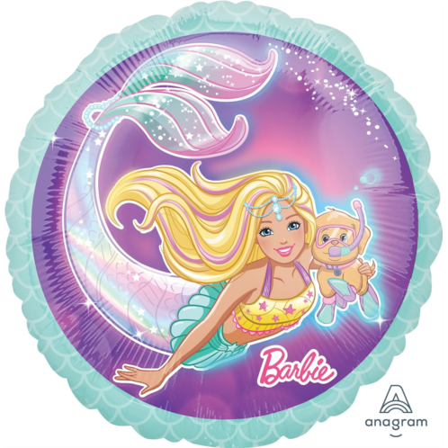 Amscan Anagram 17 Mermaid Barbie Foil Balloon, Multicolor