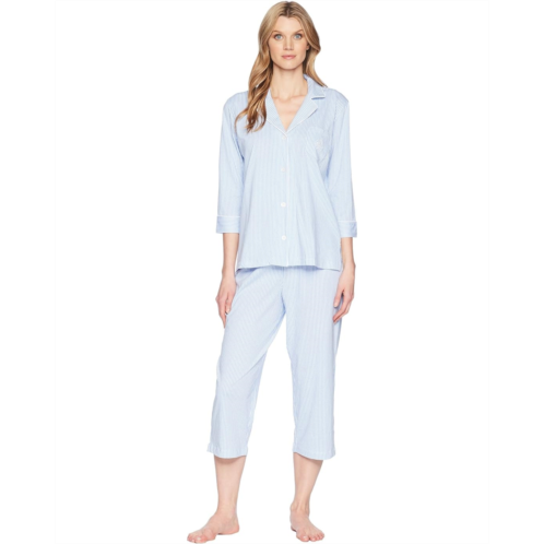 POLO RALPH LAUREN Womens Lauren Ralph Lauren Essentials Bingham Knits Capri PJ Set