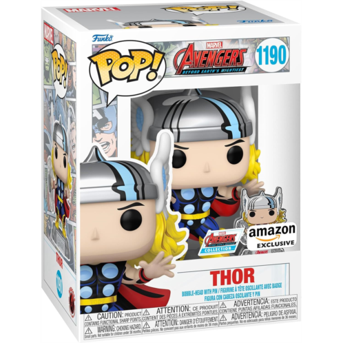 Funko Pop! & Pin: The Avengers: Earths Mightiest Heroes - 60th Anniversary, Thor with Pin, Amazon Exclusive