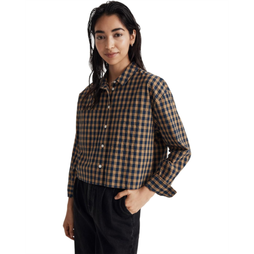 Madewell The Signature Poplin Crop Shirt in Plaid