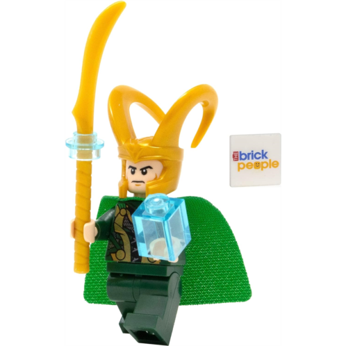 LEGO Superheroes: Loki Minifigure with Scepter and Tesseract and Additional Blue Cape - Ages 6+ (1 pcs)