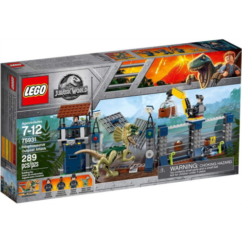Lego 75931 Jurassic World Dilophosaurus Outpost Attack Playset, Dinosaur Figures, Build & Play Dinosaur Toys for Kids