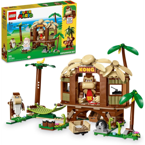 LEGO Super Mario Donkey Kongs Tree House Expansion Set, Buildable Game with 2 Collectible Super Mario Figures Donkey Kong and Cranky Kong, Fun Birthday Gift for 8-10 Year Old Kids