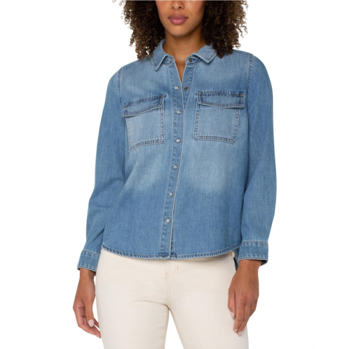 Liverpool Los Angeles Denim Shirt With Patch Pockets