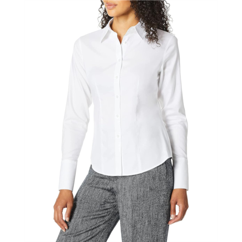 Womens Calvin Klein Long Sleeve Wrinkle Free Button Down Blouse