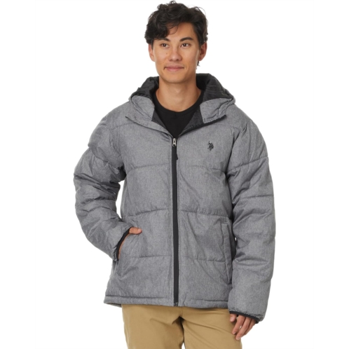 U.S. POLO ASSN. Heathered Moderate Puffer