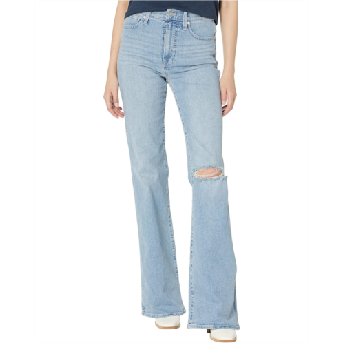 Madewell Tall 11 High-Rise Flare Jeans in Eversfield Wash: Knee-Rip Edition