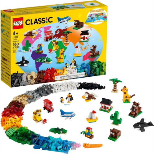 LEGO Classic Around The World 11015 Building Toy Set for Preschool Kids, Boys, and Girls Ages 4+ (950 Pieces)