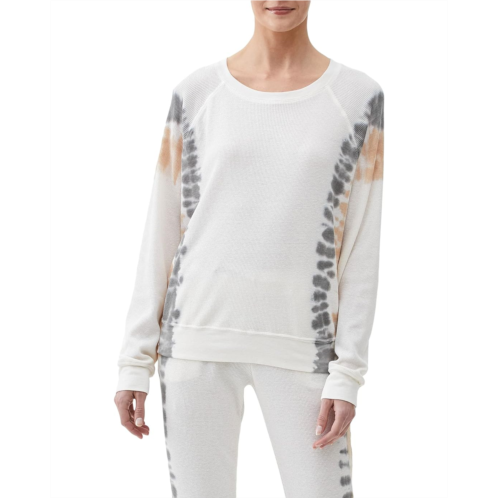 Michael Stars Mira Raglan Pullover Thermal Sweatshirt In Xena Placement Wash