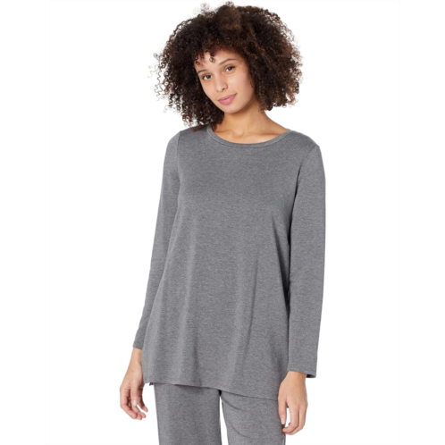 Eileen Fisher Jewel Neck Tunic in Tencel Organic Cotton Fleece