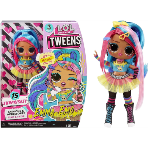 L.O.L. Surprise! Tweens Series 3 Emma Emo Fashion Doll with 15 Surprises Including Accessories for Play & Style, Holiday Toy Playset, Great Gift for Kids Girls Boys Ages 4 5 6+ Yea