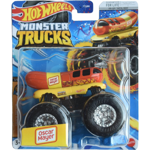 Hot Wheels Monster Trucks Oscar Mayer, Hot Dog Connect and Crash Car