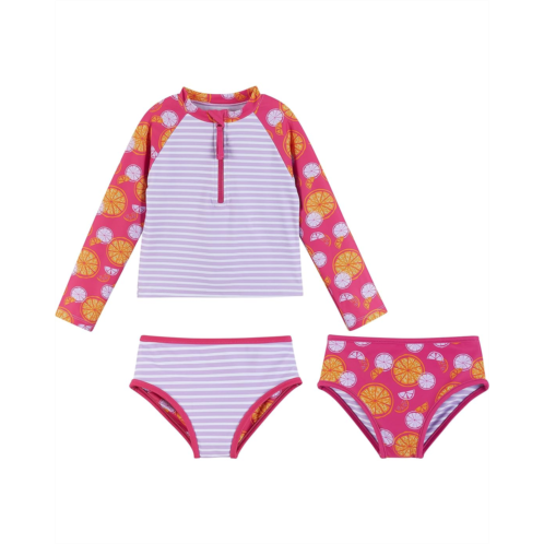 ANDY & EVAN KIDS Striped Rashguard & Swim Suit Set (Toddler/Little Kids)