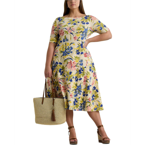POLO Ralph Lauren Plus-Size Floral Stretch Cotton Midi Dress