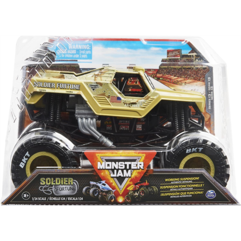 Monster Jam, Official Soldier Fortune Monster Truck, Collector Die-Cast Vehicle, 1:24 Scale, Kids Toys for Boys Ages 3 and up