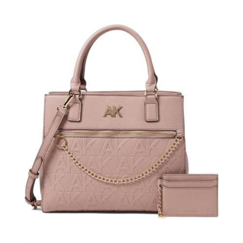 Anne Klein Embossed Triple Compartment Satchel
