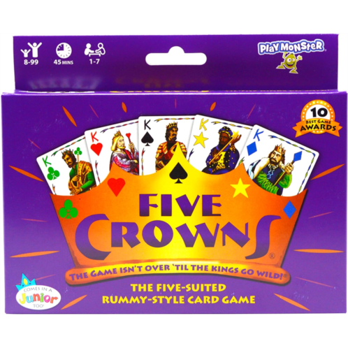 PlayMonster Five Crowns ? The Game Isnt Over Until the Kings Go Wild! ? 5 Suited Rummy-Style Card Game ? For Ages 8+