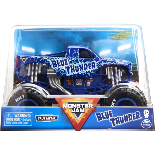 Monster Jam, Official Blue Thunder Monster Truck, Collector Die-Cast Vehicle, 1:24 Scale