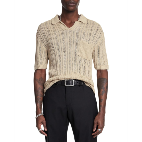 Mens John Varvatos Odin Linen Sweater Polo Y2317S25