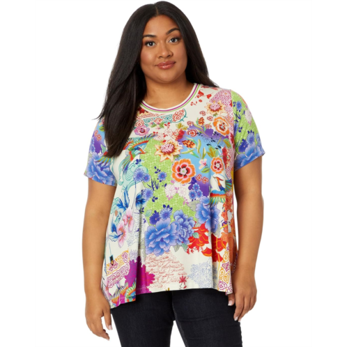 Johnny Was The Janie Favorite Short Sleeve Crew Neck Swing Tee Plus Size