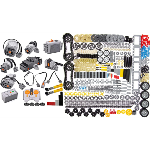 SEEMEY 32Pcs Power-Function-Kit & 844Pcs Pins-Gears-Axles Set Bundle Compatible with Lego-Technic-Parts