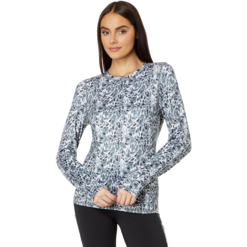 Womens Hot Chillys Micro-Elite Chamois Printed Crew Neck