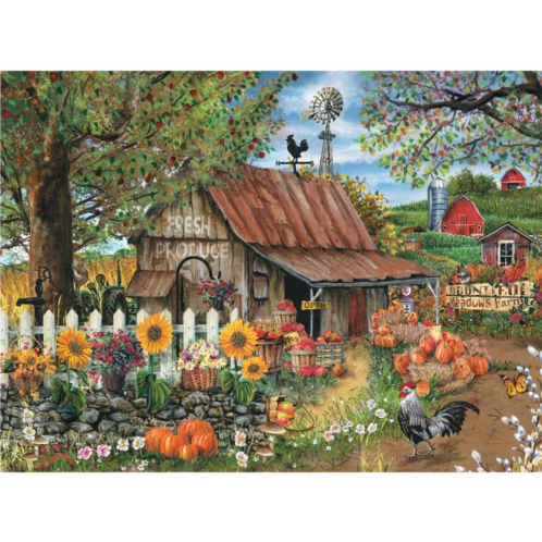Bits and Pieces - 500 Piece Jigsaw Puzzle for Adults - ‘Bountiful Meadows Farm 500 pc Large Piece Jigsaw by Artist Thomas Wood - 18” x 24”
