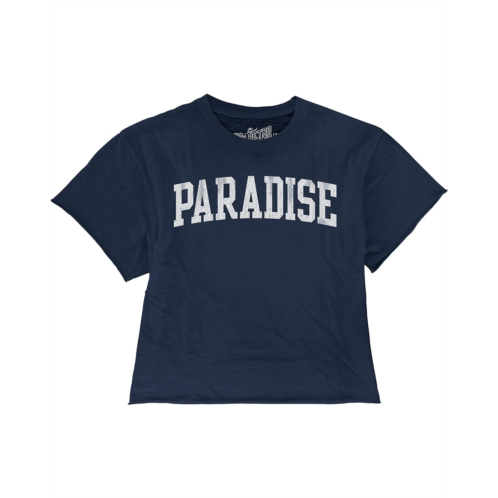 The Original Retro Brand Kids Paradise Raw Edge Slub Slightly Cropped Tee (Big Kids)