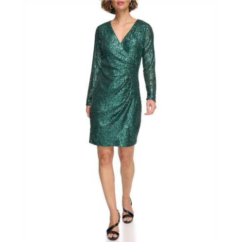 Womens DKNY Sequin Side Ruched Dress