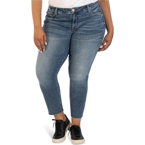 Womens KUT from the Kloth Plus Size Reese High-Rise Fab Ab Ankle Straight Raw Hem in Reborn