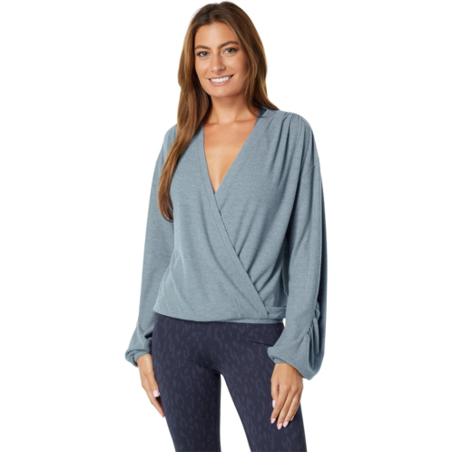 THRIVE SOCIETE Ruched Surplice Pullover