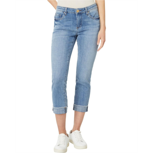 Womens KUT from the Kloth Amy Crop Straight Leg- Roll-Up Fray In Gained