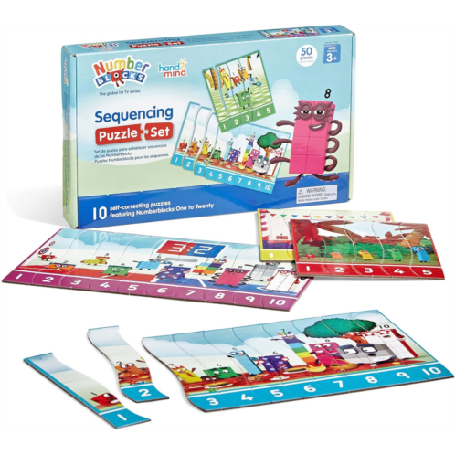 hand2mind Numberblocks Sequencing Puzzle Set, Sequence Cards, Math Games for Kids Ages 3-5, Number Games, Educational Toys, Toddler Learning Puzzles, Counting Toys, Preschool Learn