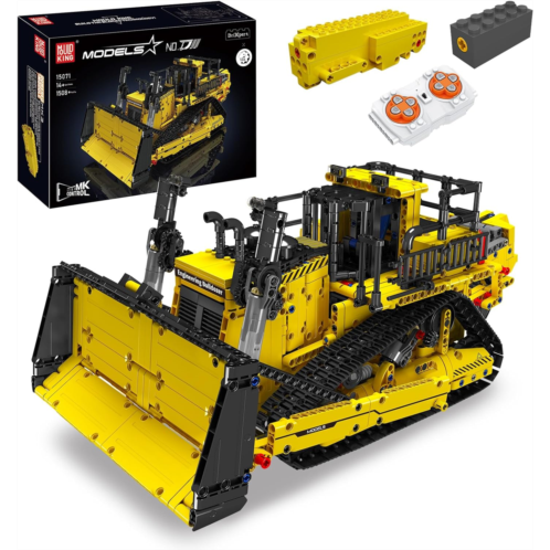 Mould King RC Bulldozer Building Set for Adults, Bulldozer Truck Construction Vehicle Model with Motors, APP Control Truck with Engines, 1508 Pieces
