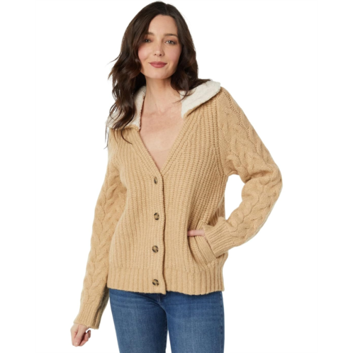 Lucky Brand Cable Collared Cardigan