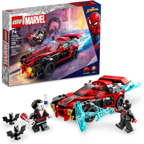 LEGO Marvel Spider-Man Miles Morales vs. Morbius 76244 Building Toy - Featuring Race Car and Action Minifigures, Adventures in The Spiderverse, Movie Inspired Set, Fun for Boys, Gi