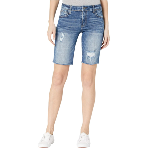 KUT from the Kloth Sophie Bermuda Shorts Five-Pockets Fray Hem