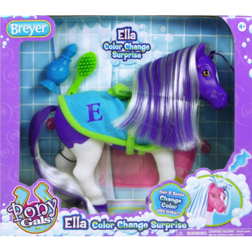 Breyer Color Changing Bath Toy Ella the Horse Purple / White with Surprise Pink Color 7 x 7.5 Ages 2+ Model #7107