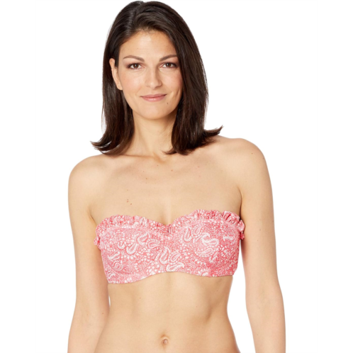 Michael Michael Kors Paisley Appeal Ruffled Underwire Bandeau Top with Removable Strap