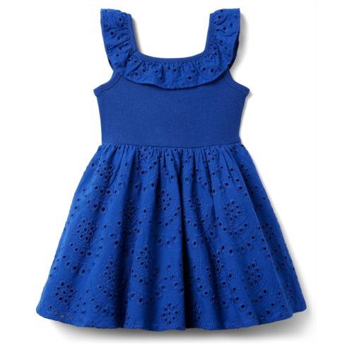 Janie and Jack Girls Floral Eyelet Dress (Toddler/Little Kid/Big Little)