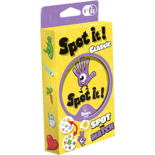 Spot It! Classic Card Game (Eco-Blister) Matching Fun Kids for Family Night Travel Great Gift Ages 6+ 2-8 Players Avg. Playtime 15 Mins Made by Zygomatic