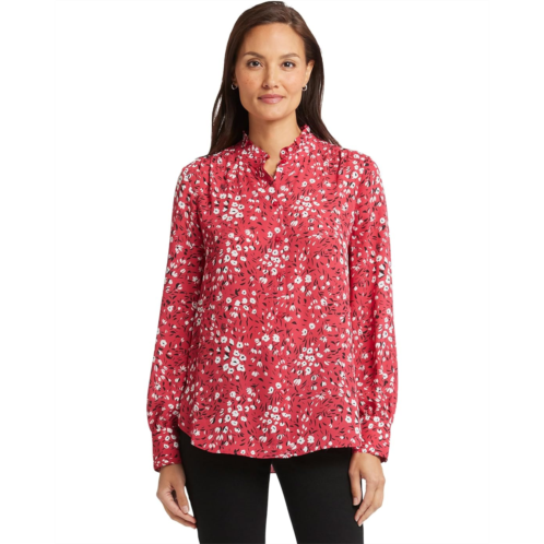 Womens NYDJ Ruffle Neck Blouse