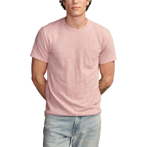 Mens Lucky Brand Linen Short Sleeve Pocket Crew Neck Tee