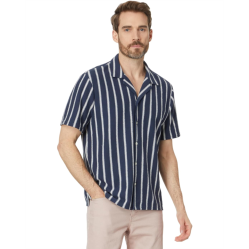 Mens Madewell Easy Short-Sleeve Shirt in Stripe Jacquard