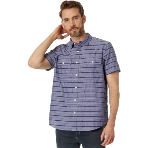 Mens Lucky Brand Striped Short Sleeve Workwear Shirt