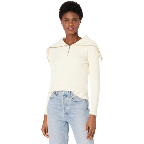 MONROW Brushed Rib 1/2 Zip Sweatshirt